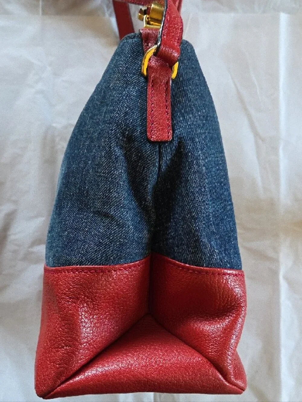 Miu Miu Convertible Denim and Leather Bag